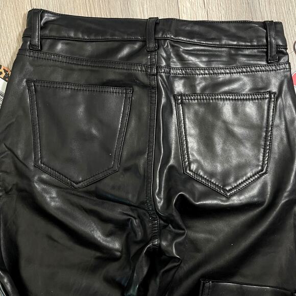 Ashley Mason Juniors Rachel Raw Hem Faux Leather Slim Straight Pants Size 26 - Picture 6 of 10